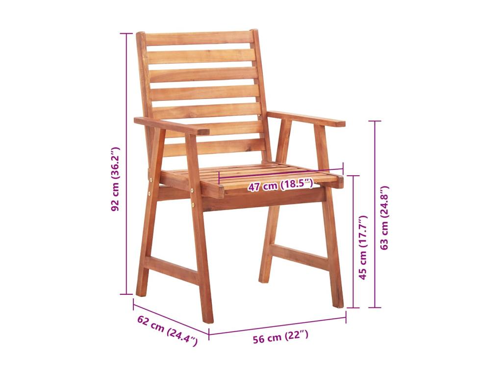 Chair Set - Wood - Black