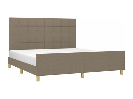 Bed Frame - Polyester - Taupe - 160x200 cm