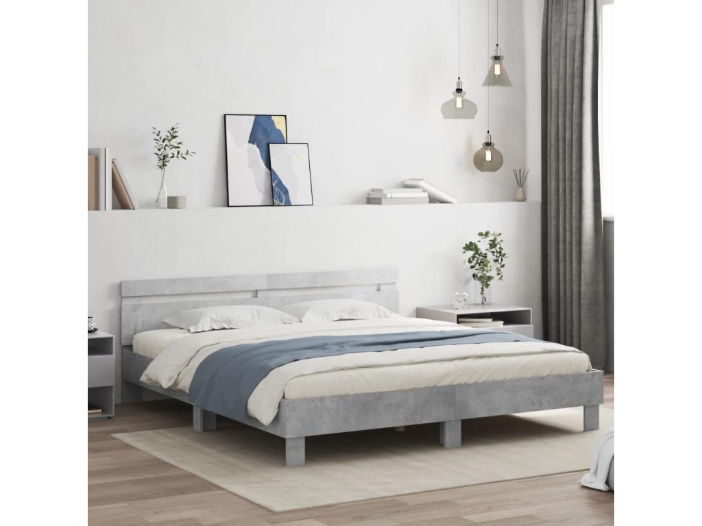 Bed Frame - Wood - Gray - 180x200 cm