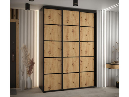 Wardrobe - Engineered Wood, Wood - Natural / Black