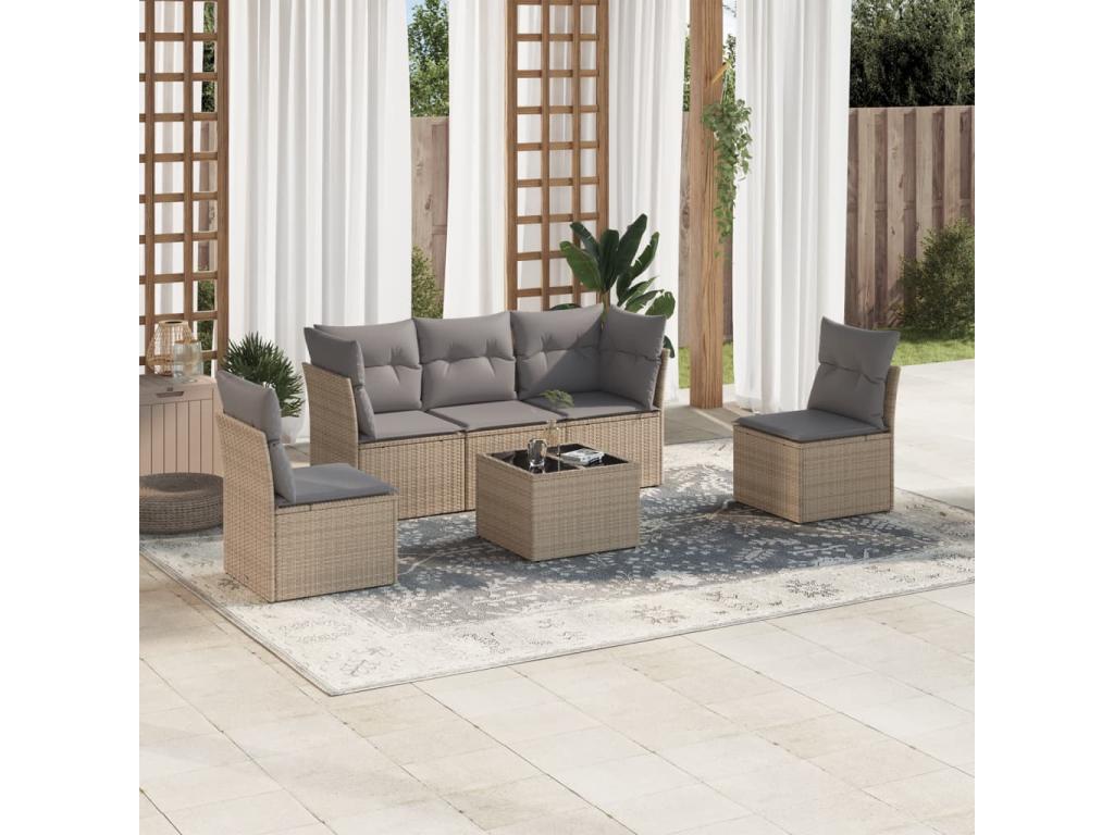 Outdoor Patio Set - Résine - Beige