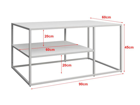 Coffee Table - Rectangular - White - 90x60 cm