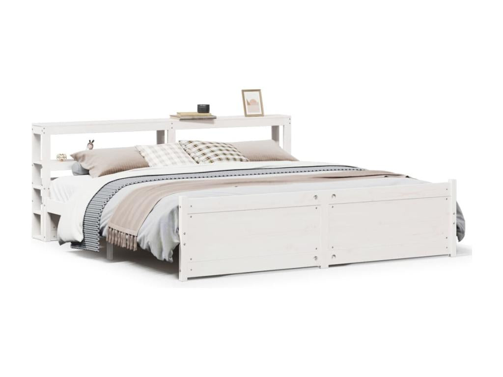 Bed Frame - Wood - White - 200x200 cm