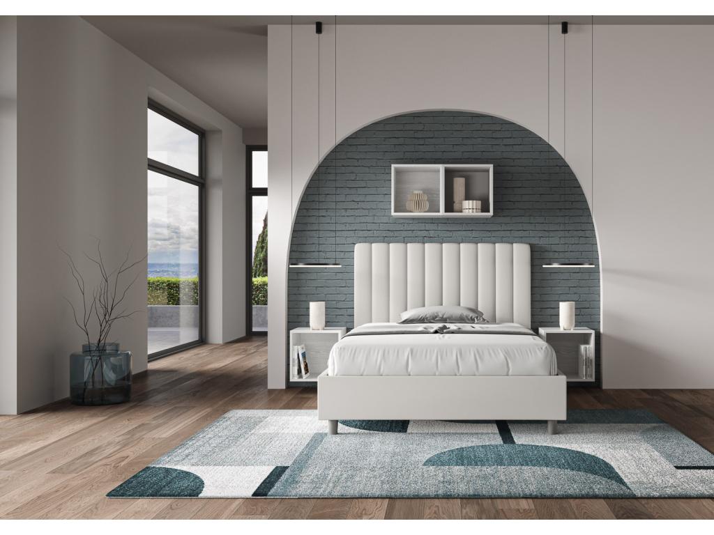 Storage Bed - Panneau De Particule, Synderme, - White - 120x200 cm