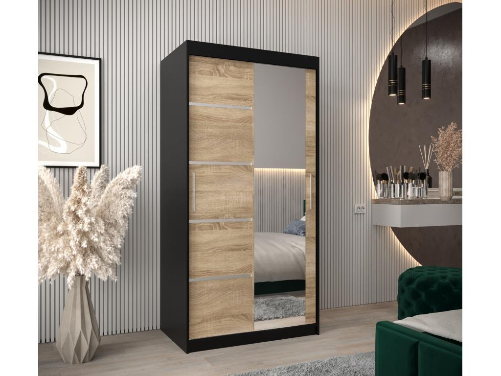 Wardrobe - Engineered Wood, Wood - Silver / Beige / Black