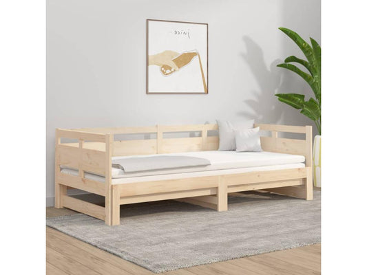 Bed - Wood - Brown - 90x190 cm