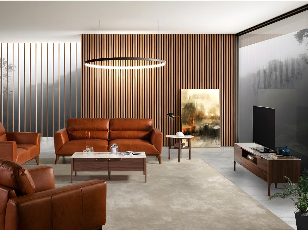 Home Furniture - Marble, Wood - White / Natural