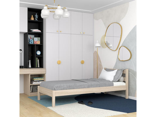 Bed - Chêne - Beige - 80x200 cm