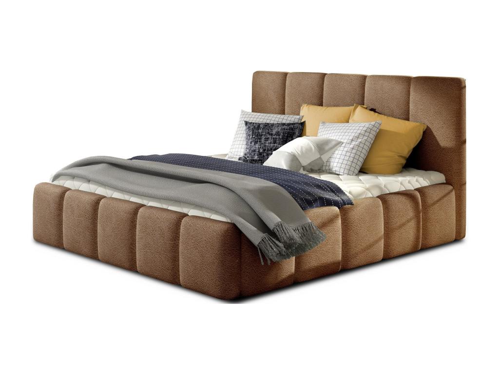 Box Spring - Velvet - Red - 140x200 cm