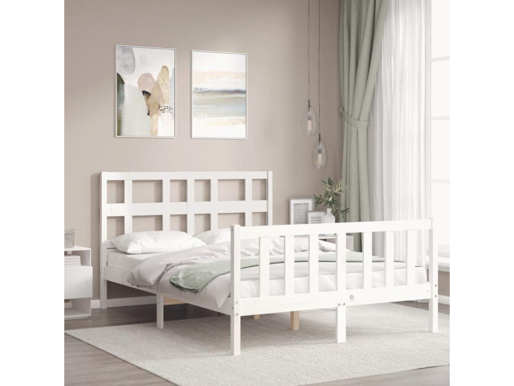 Bed Frame - Wood - White - 140x200 cm