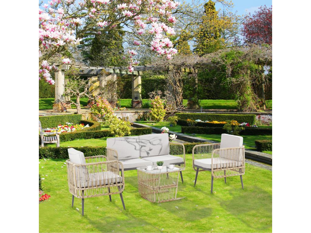 Outdoor Patio Set - Résine - Gray