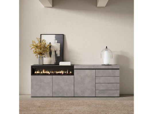 Dresser - Engineered Wood, Wood - Gray - 35x75 cm