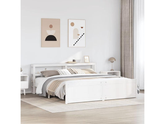 Bed Frame - Wood - White - 200x200 cm