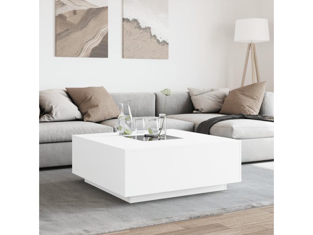 Coffee Table - Engineered Wood, Wood - White - 100x40 cm