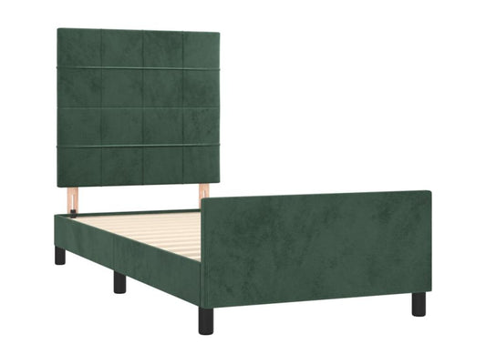 Bed Frame - Velvet - Green - 90x200 cm