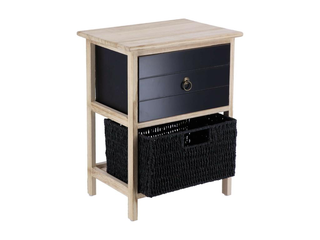 Nightstand - Wood - Black