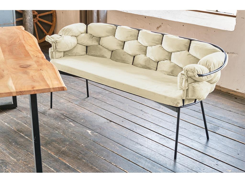 Home Furniture - Velvet - White