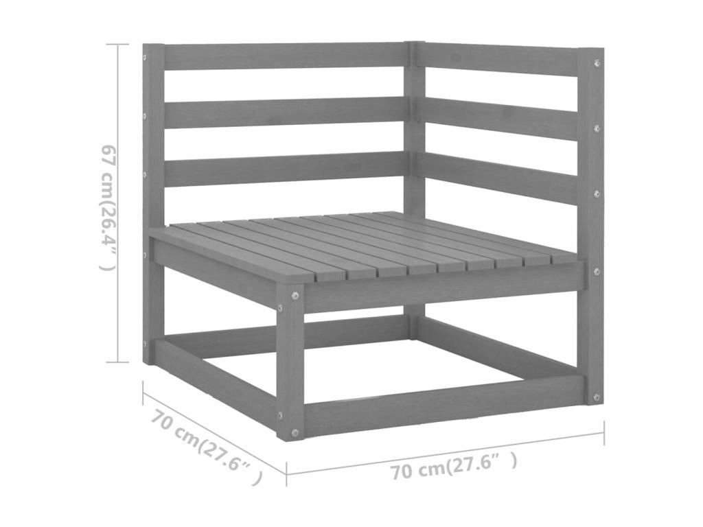 Outdoor Patio Set - Wood - Gray