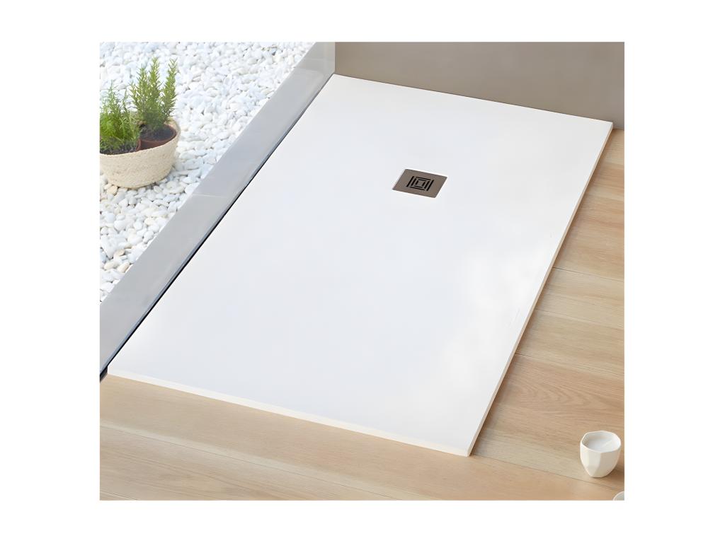 Shower Tray - Rectangular - Résine - White - 90x100 cm