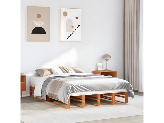 Bed Frame - Wood - Brown - 140x200 cm