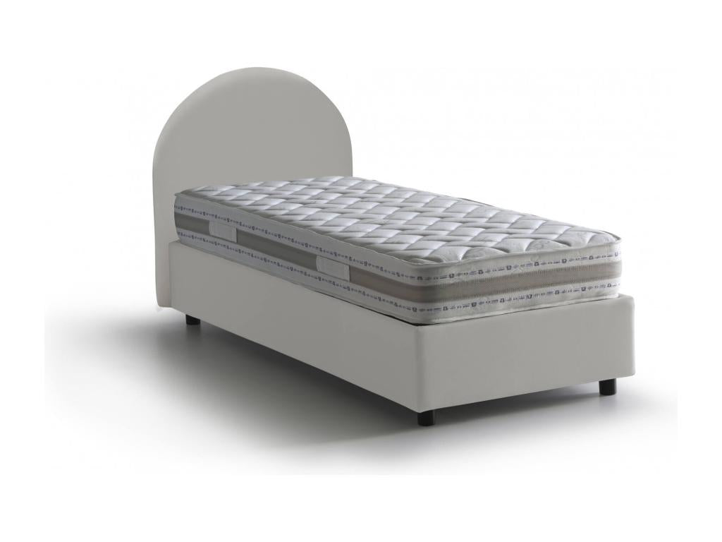 Storage Bed - Engineered Wood, Wood - White - 80x190 cm