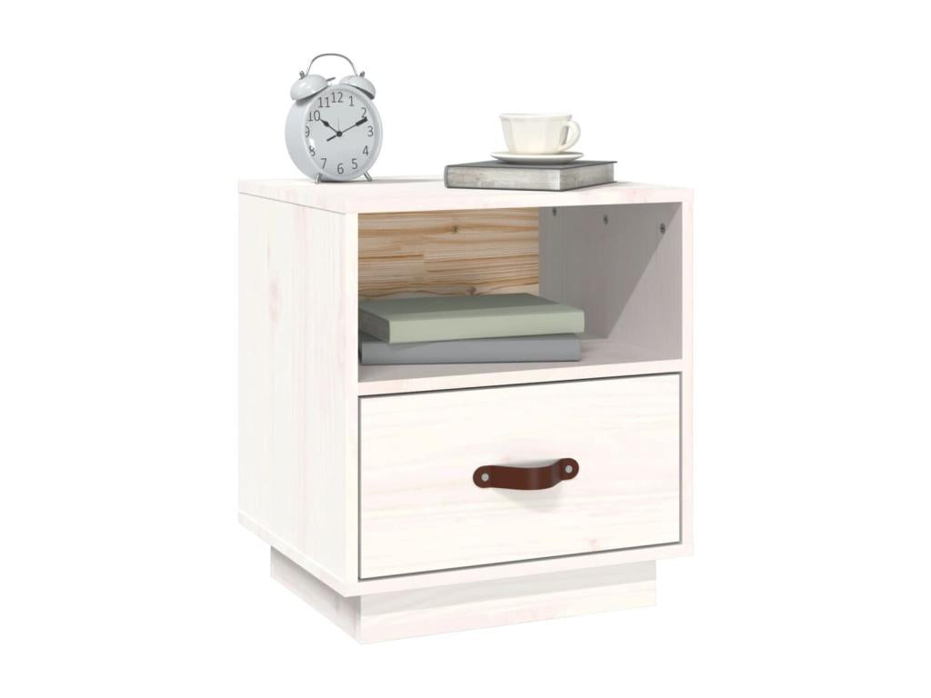 Nightstand - Wood - White - 34x45 cm