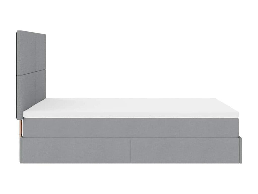Bed Frame - Polyester - Gray - 160x200 cm
