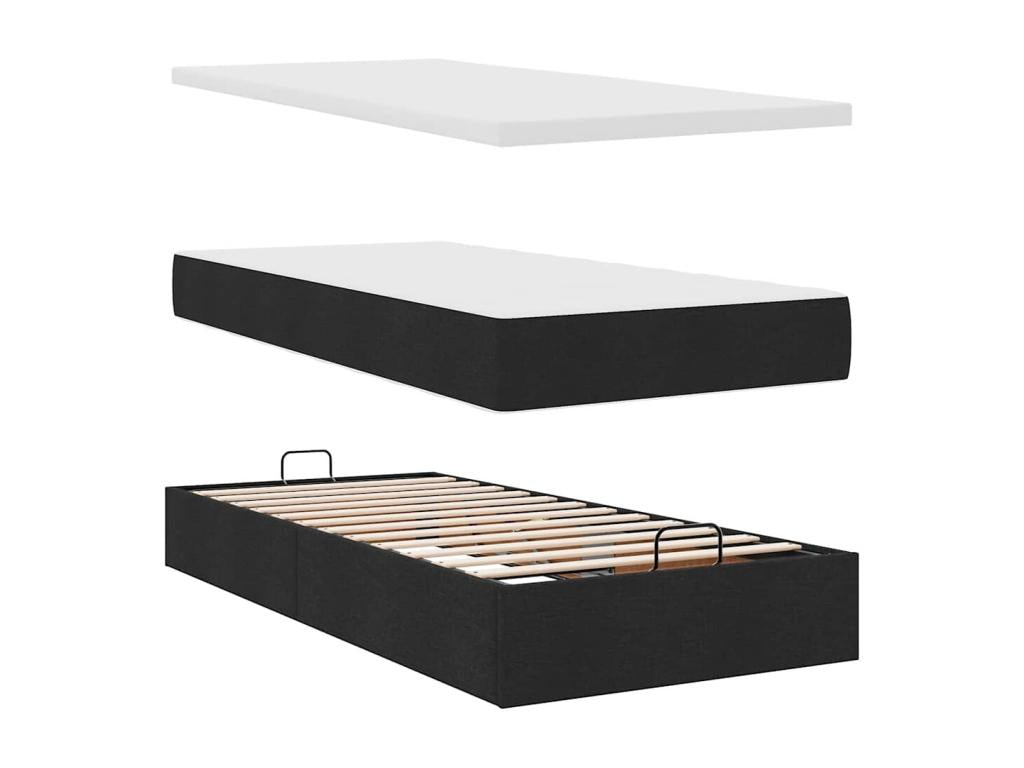 Bed Frame - Polyester - Black - 200x200 cm