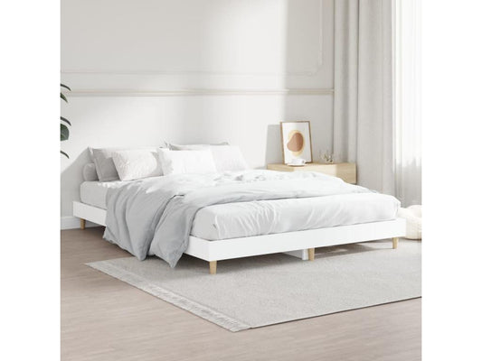 Bed Frame - Engineered Wood, Wood - White - 140x190 cm