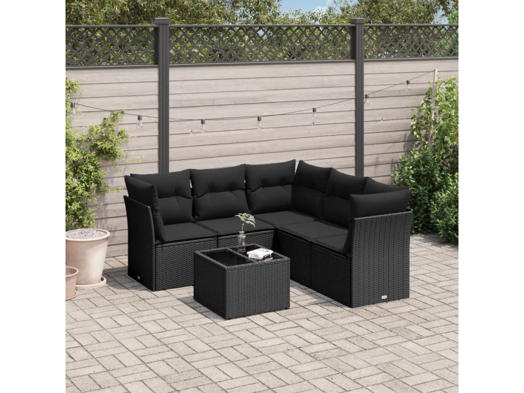 Outdoor Patio Set - Wood - Black