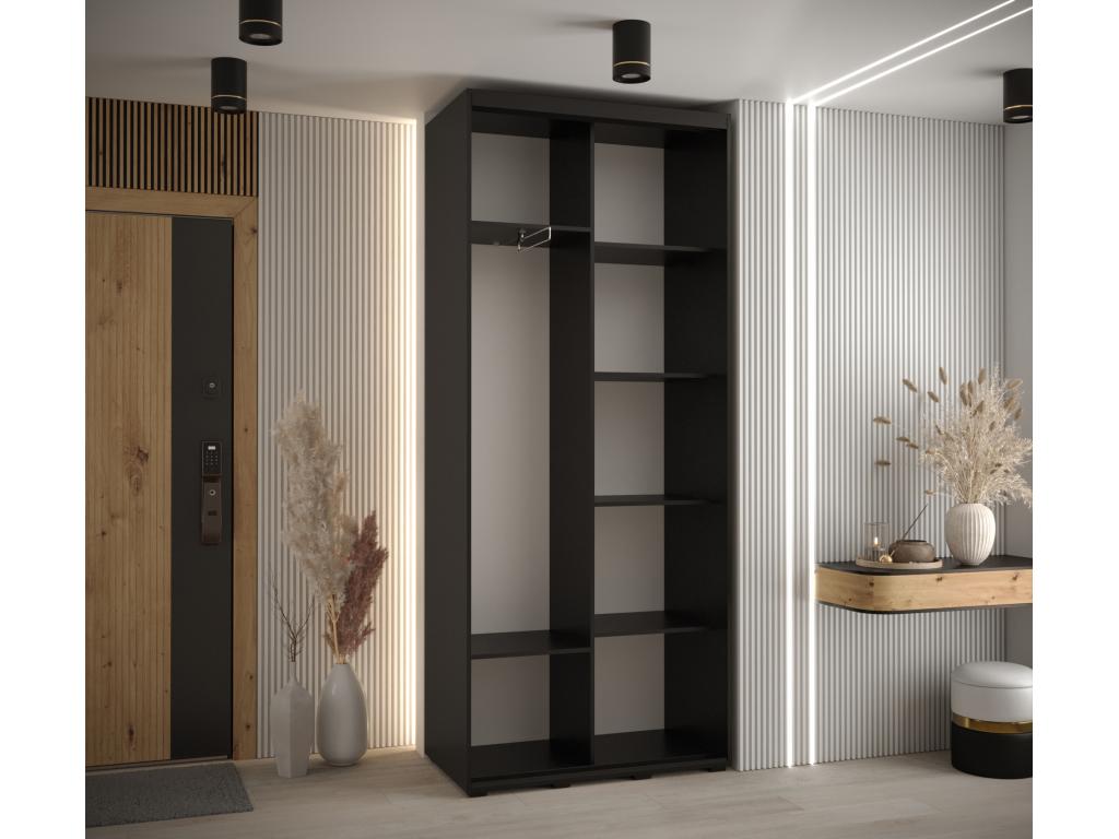 Wardrobe - Engineered Wood, Wood - Silver / Black