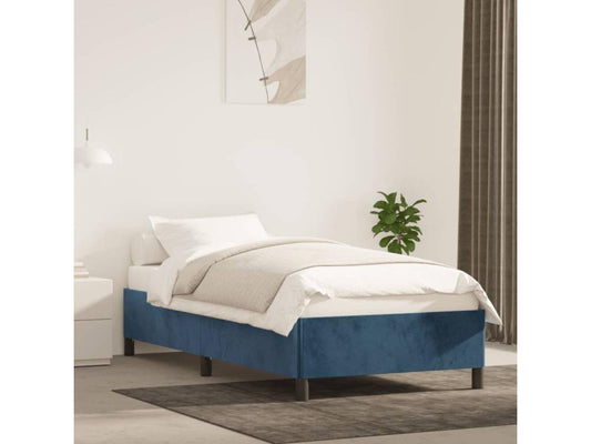 Bed Frame - Velvet - Blue - 80x200 cm