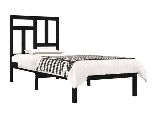 Bed Frame - Wood - Black - 70x190 cm