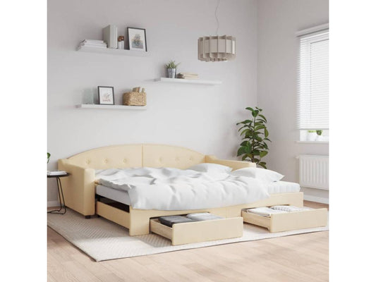 Daybed - Polyester - Crème - 100x200 cm