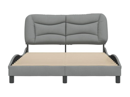 Bed Frame - Polyester - Gray - 140x200 cm