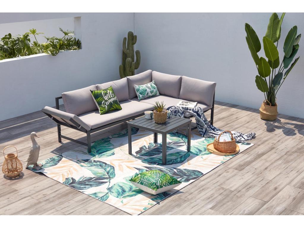 Outdoor Patio Set - Tilting - Aluminum - Beige