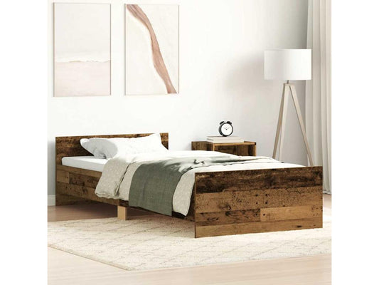 Bed Frame - Engineered Wood, Wood - Brown - 100x200 cm