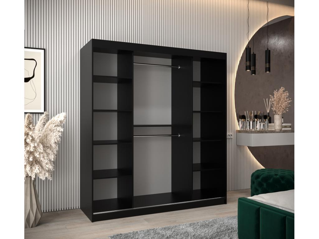 Wardrobe - Wood - Black
