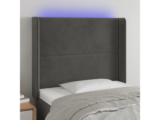 Headboard - Velvet - Gray - 90x190 cm