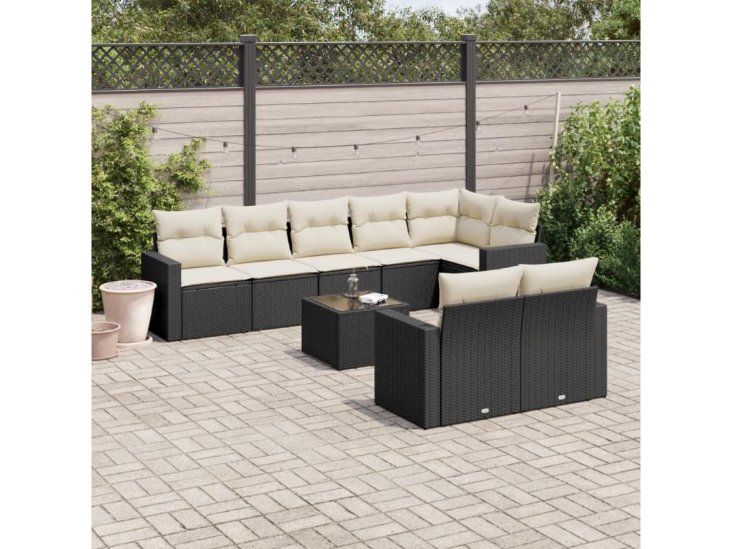 Outdoor Patio Set - Résine - Black