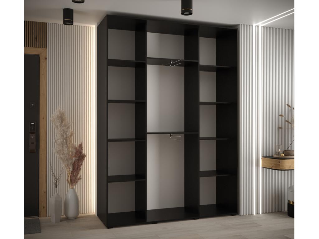 Wardrobe - Engineered Wood, Wood - White / Black