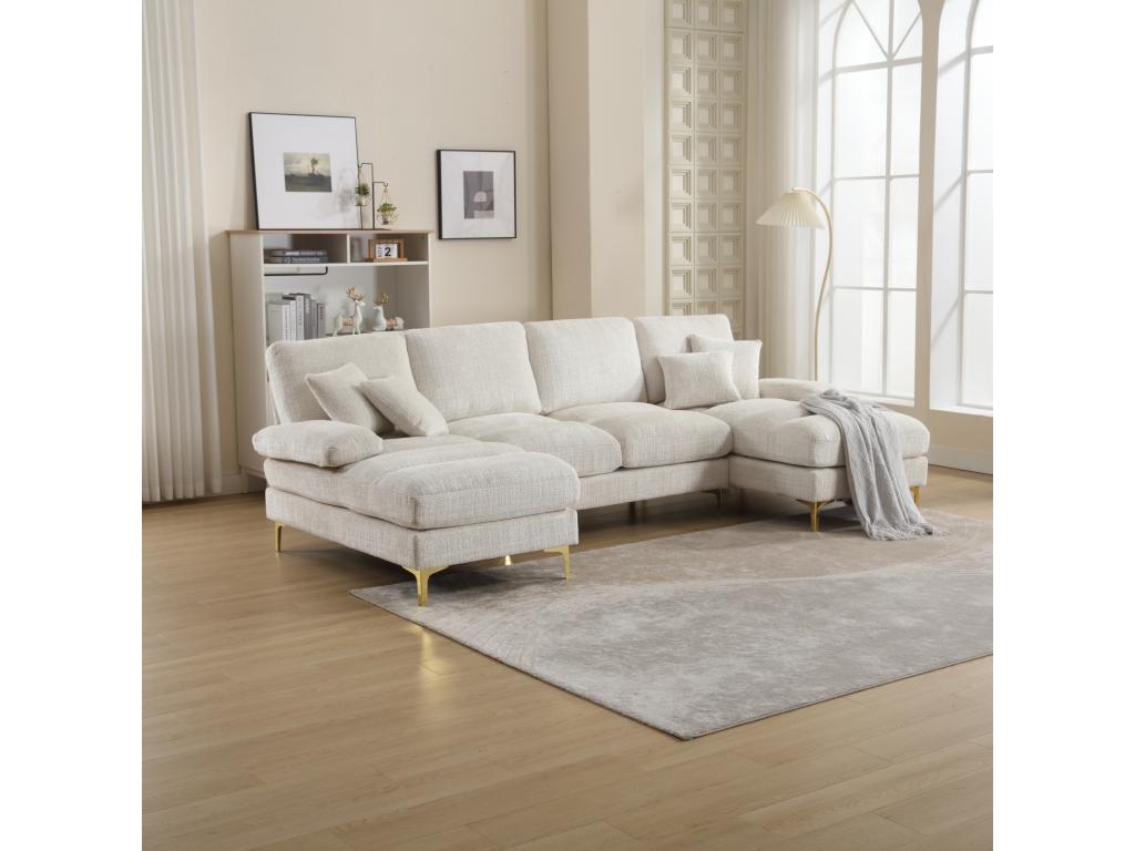 Sofa - Wood - Beige - 136x88 cm