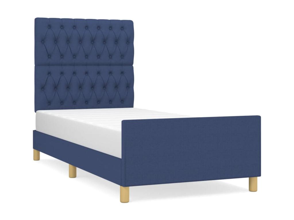 Bed Frame - Polyester - Blue - 100x200 cm