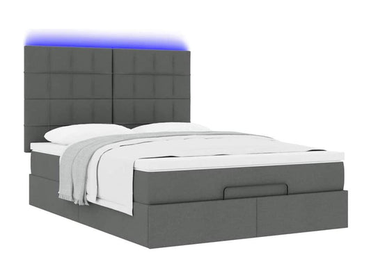 Bed Frame - Polyester - Gray - 160x200 cm