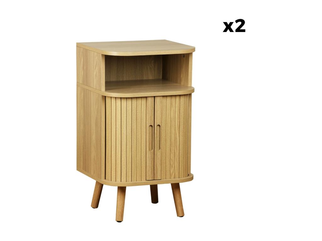 Nightstand Set - Engineered Wood, Wood - Natural