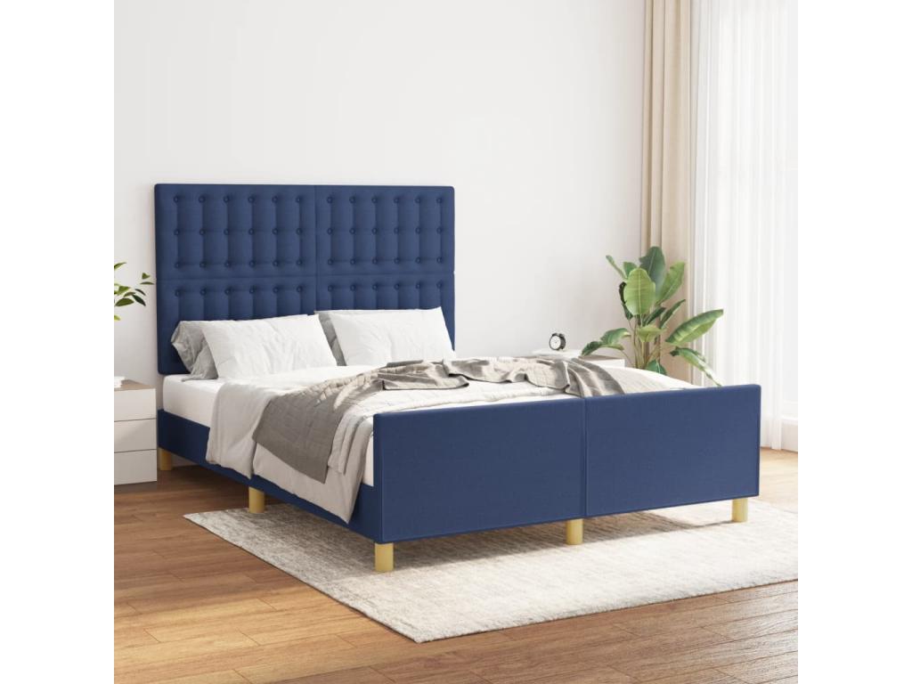 Bed Frame - Wood - Blue - 140x190 cm
