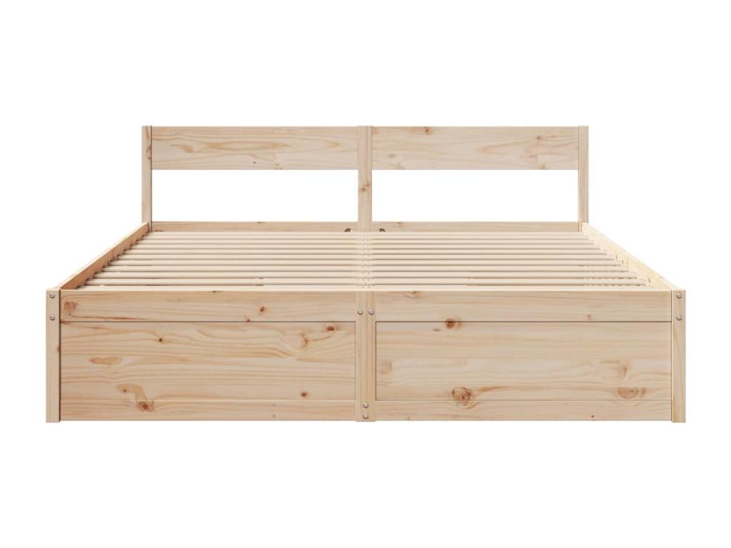 Bed Frame - Wood - Brown - 200x200 cm