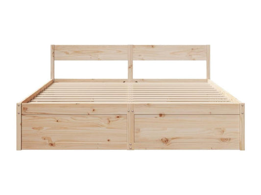 Bed Frame - Wood - Brown - 200x200 cm