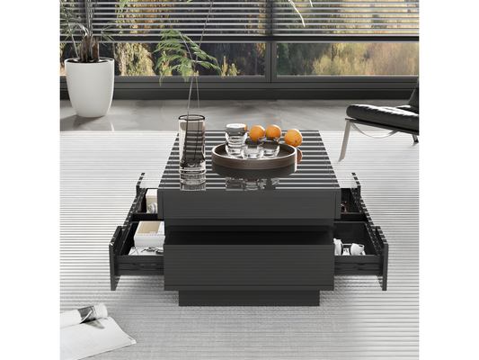 Coffee Table - Engineered Wood, Wood - Black