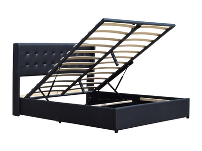 Headboard - Wood - Black - 140x200 cm